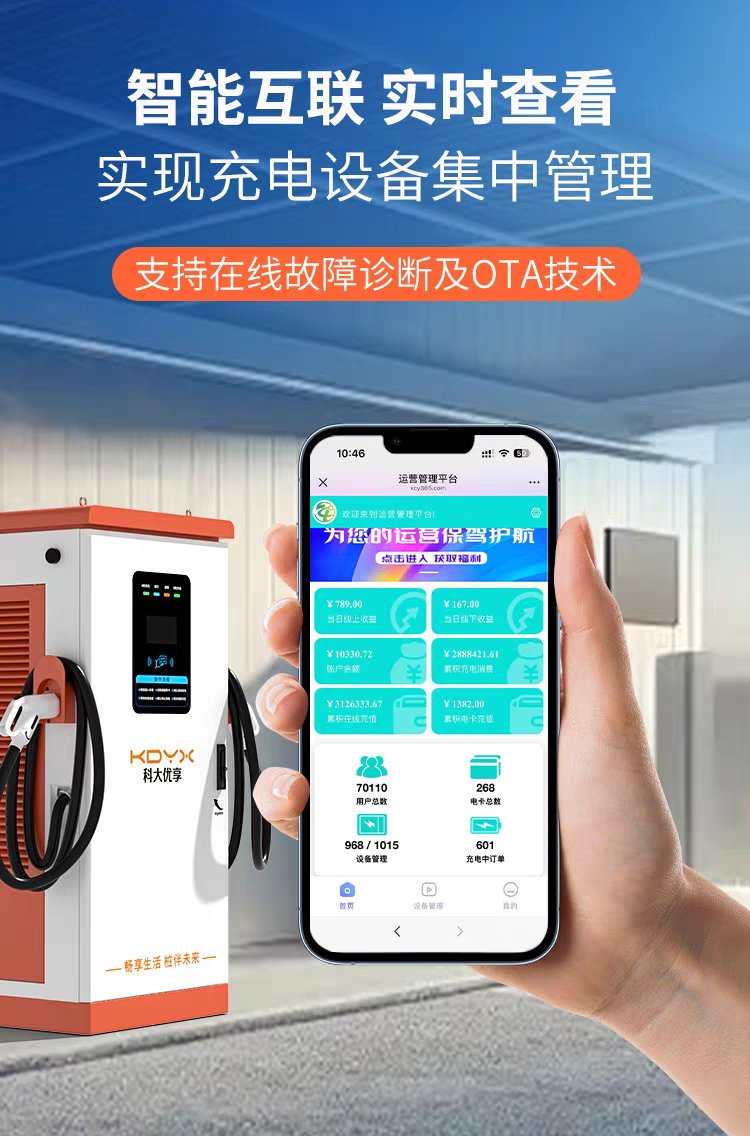 400KW新能源直流快充充电桩商用工厂落地扫程建设重卡专用扫码